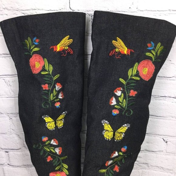 " BUTTERFLY DENIM DREAMS " Black Denim with Embroidery ( BRAND NEW !! ) - Picture 5 of 7